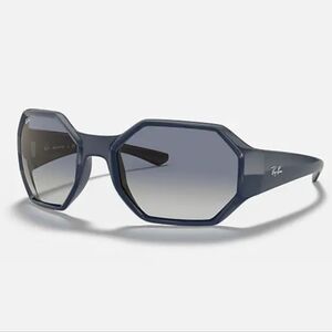 Ray-Ban RB4337 Octagonal Sunglasses- Polished Blue/Blue Gradient